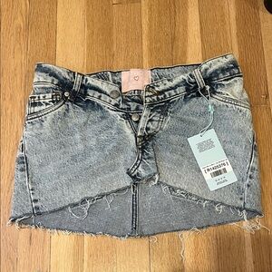 REVICE Blue Denim Mini Skirt